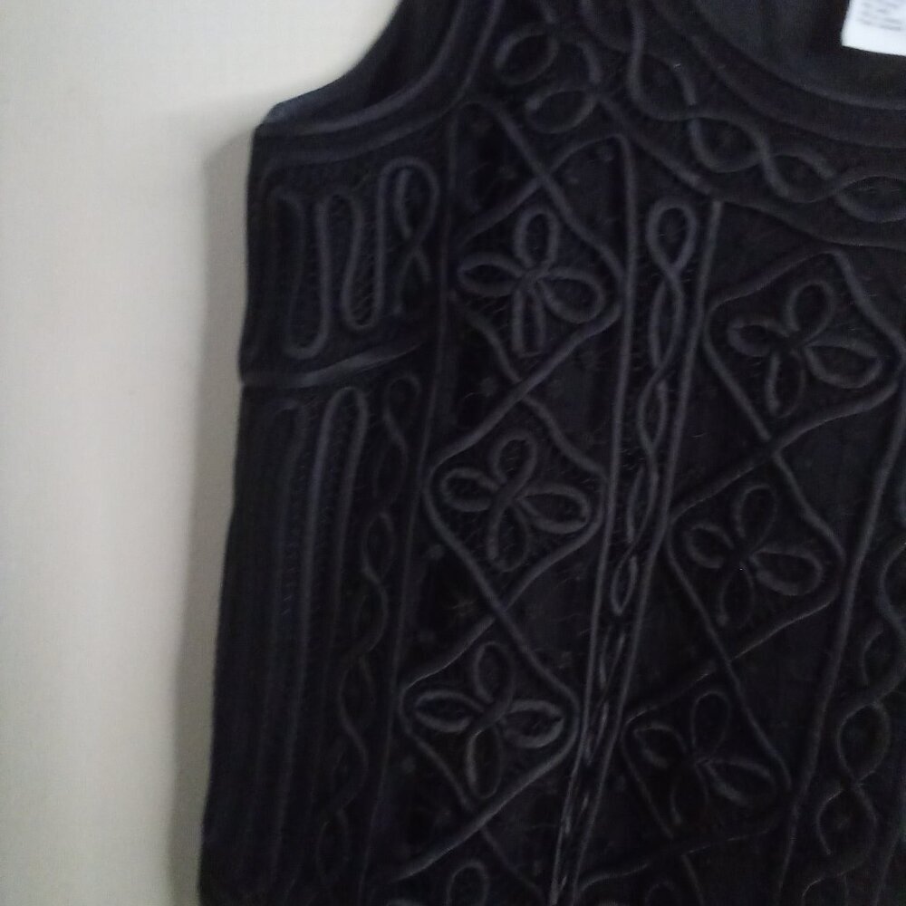 R & M Richards Blouse Women 22W 22 Sleeveless Lace Lined Feminine Goth Black - Picture 6 of 15